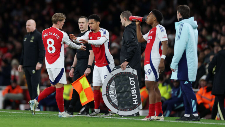 Mikel Arteta explains the surprise substitutions of Martin Odegaard and Declan Rice in Everton’s draw