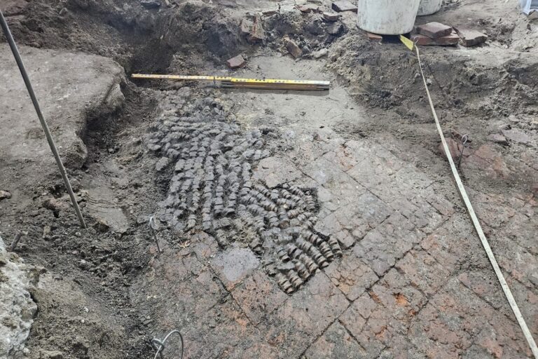 Archaeologists have discovered a medieval floor made of bones