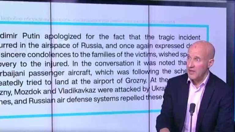 Putin is trying to “give comfort” by apologizing for the crash of the Azerbaijani plane