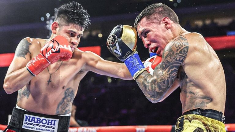 Navarrete knocks out Valdez with a body shot in the 6th round of the rematch