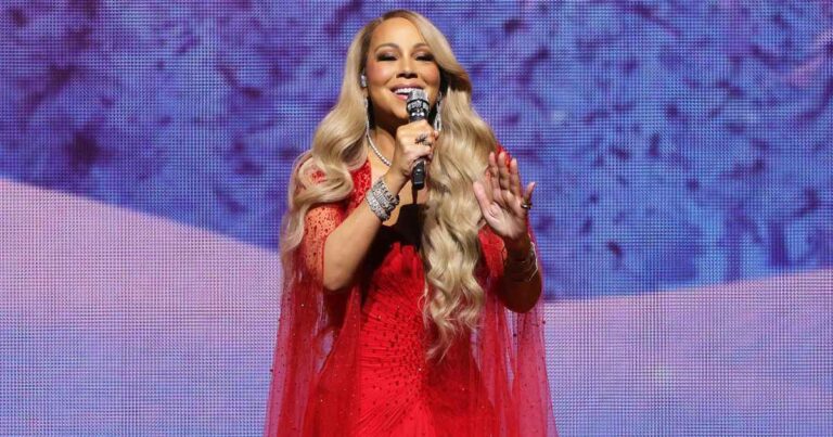 Mariah Carey performs at the NFL Christmas opener