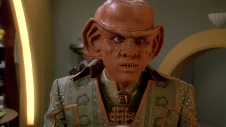 Why do some Ferengi characters wear headgear in Star Trek: Deep Space 9?