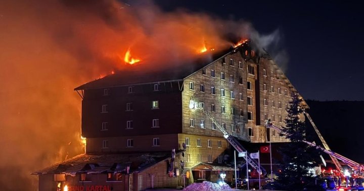 Dozens of people died as a result of a fire at the National Ski Hotel in Turkey