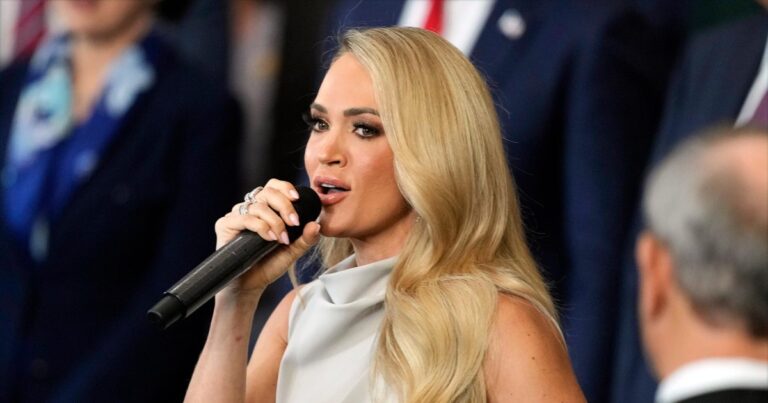 Carrie Underwood speaks after technical problems at Trump’s inauguration