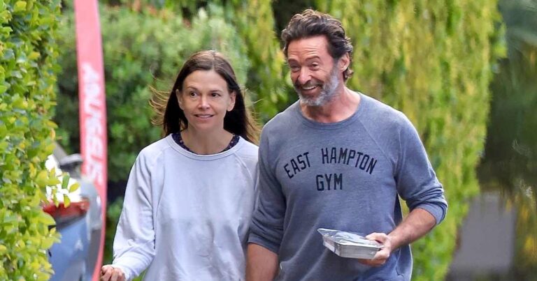 Hugh Jackman and Sutton Foster hold hands after going public with romance