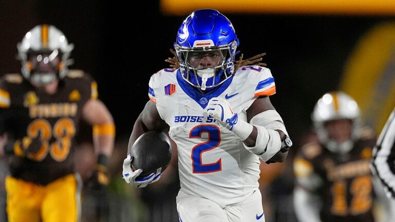 Boise State’s Ashton Jeanty is deciding on the NFL draft after a historic season