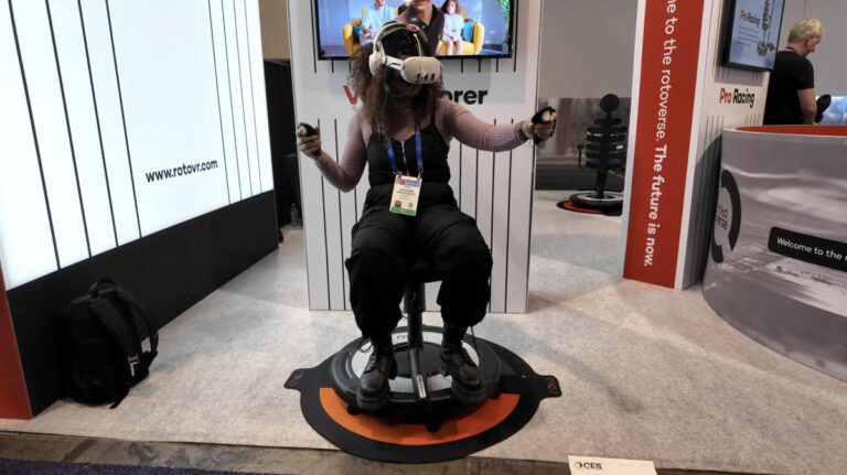 This spinning VR chair at CES 2025 somehow didn’t make me puke