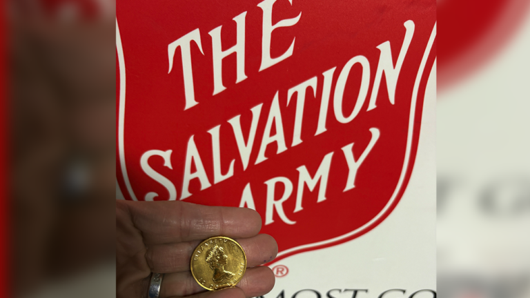 A rare gold coin worth thousands was dropped into the Salvation Army bucket by an anonymous holiday donor