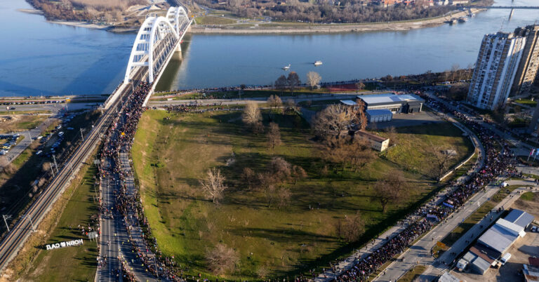 Serbian state media, huge protests, the leader of the test