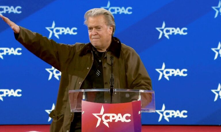 Cpac speech news after France’s Bardella Steve Banno’s ‘Nazi’ gesture