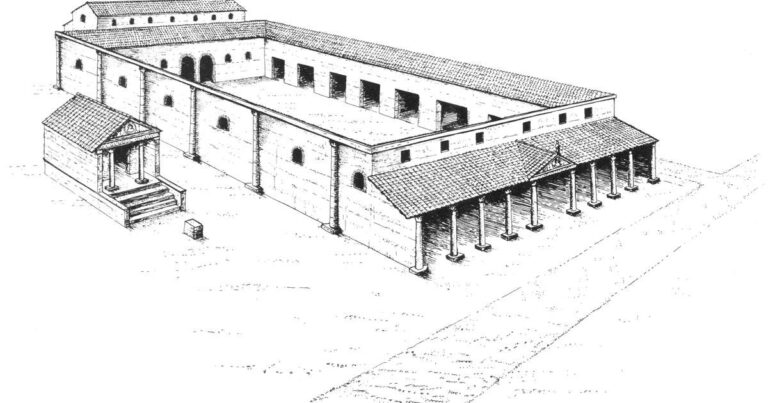 The ruins of the oldest Roman Basilican in the construction site in the construction site in the heart of the UK capital, the capital of the capital