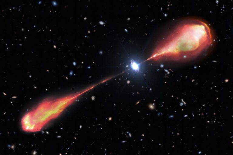 Astronomers discover a colossal radio jet from the early universe