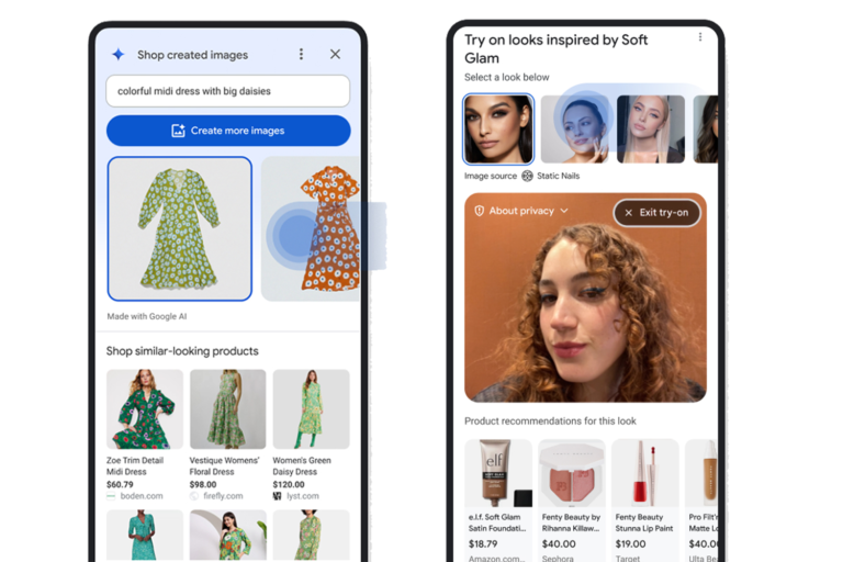 You can find makeup look and clothes to wear with AI vision to power Google Search