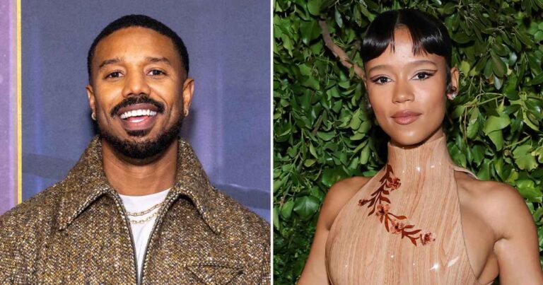 Michael B. Jordan and Taylor Russell Spark meet with your hands after leaving