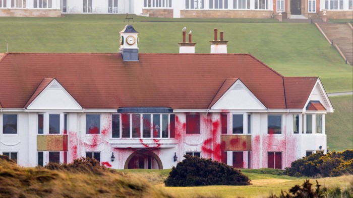 Keir Starmer briefed Donald Trump about arrests over alleged vandalism at Scottish golf course