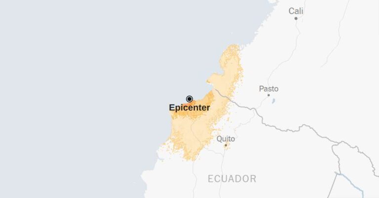Map: 6.3 magnitude earthquake shocks near Ecuador