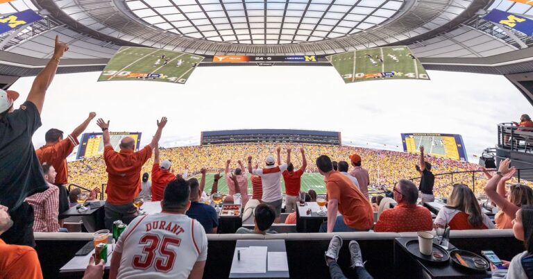 This massive live sports screen puts you in the best place in the stadium