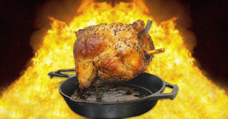 If you like to get into a nervous kitchen try to bake chicken on a stick