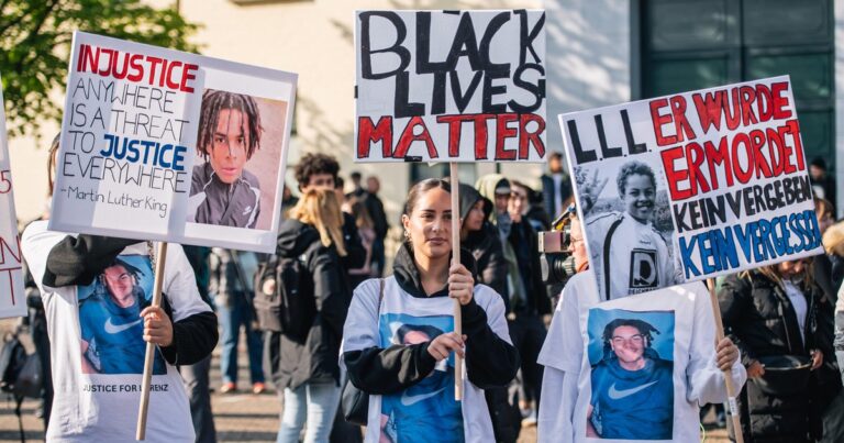 The killing of the German police black man protests outside Lorenz A. Oldenburg Nightclub