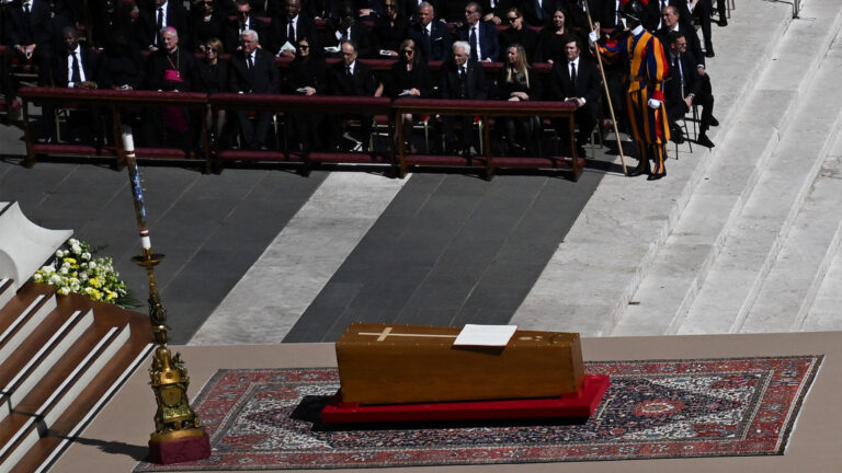 Pope Francis’ s Coffin at the beginning of the funeral in St. Peter’s Square | Religion