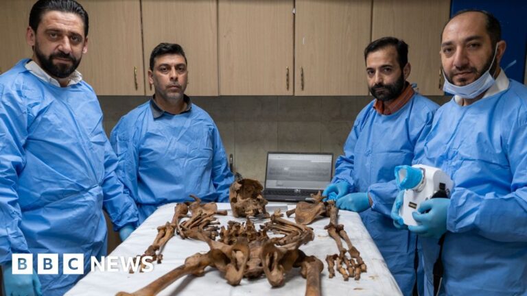 Mediators identifying those from the mass graves of Syria