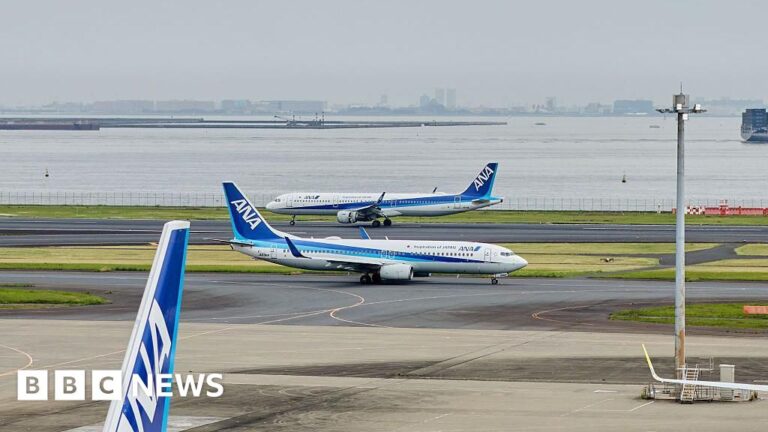 The Japanese plane redirected the person after the door opened in the middle of the human